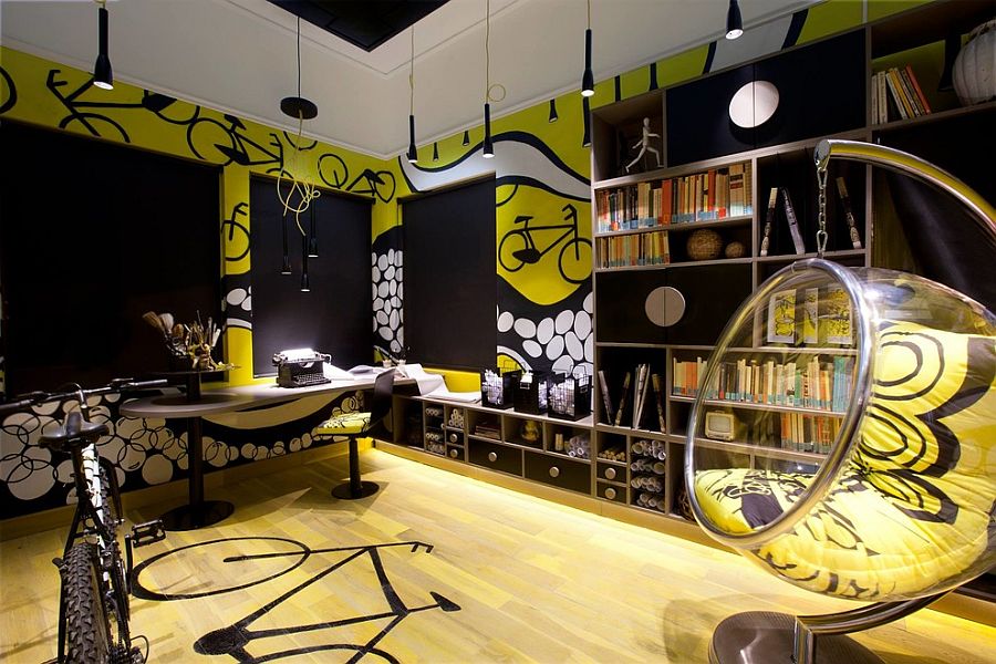 teen-tastic-contemporary-home-office-in-black-and-yellow
